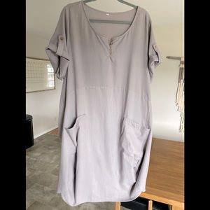 Boho oversized linen/cotton blend tunic